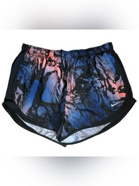 Nike Dri-Fit Women’s Blue & Pink Marble-Print Athletic Shorts